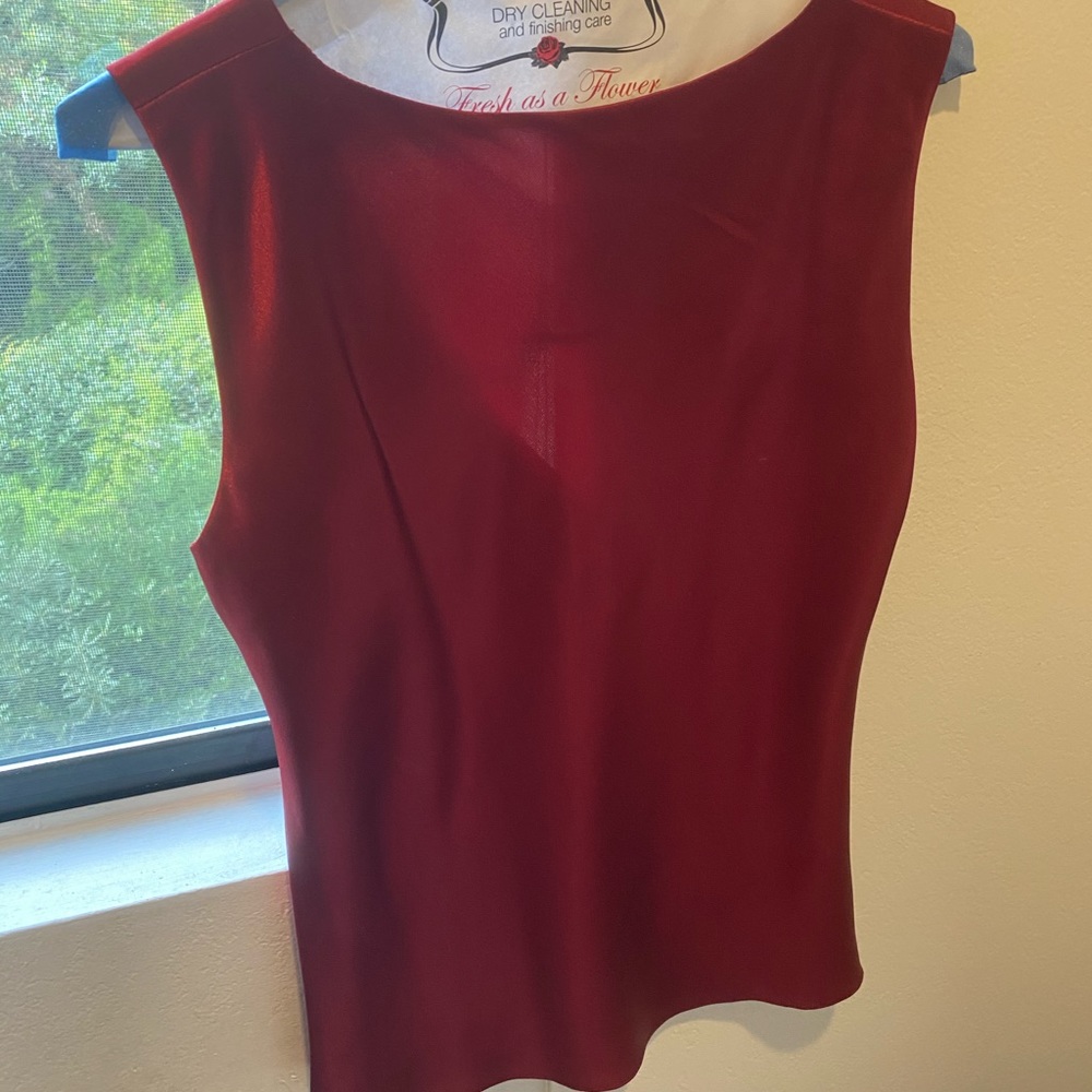 Custom red satin dress with slit and top - Picture 7 of 7